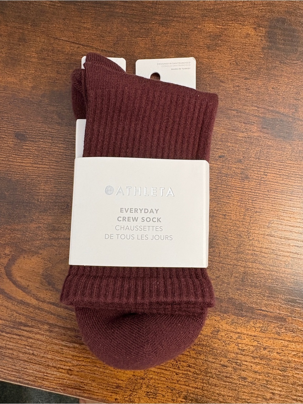 Athleta Everyday Crew Sock - Burgundy Plum